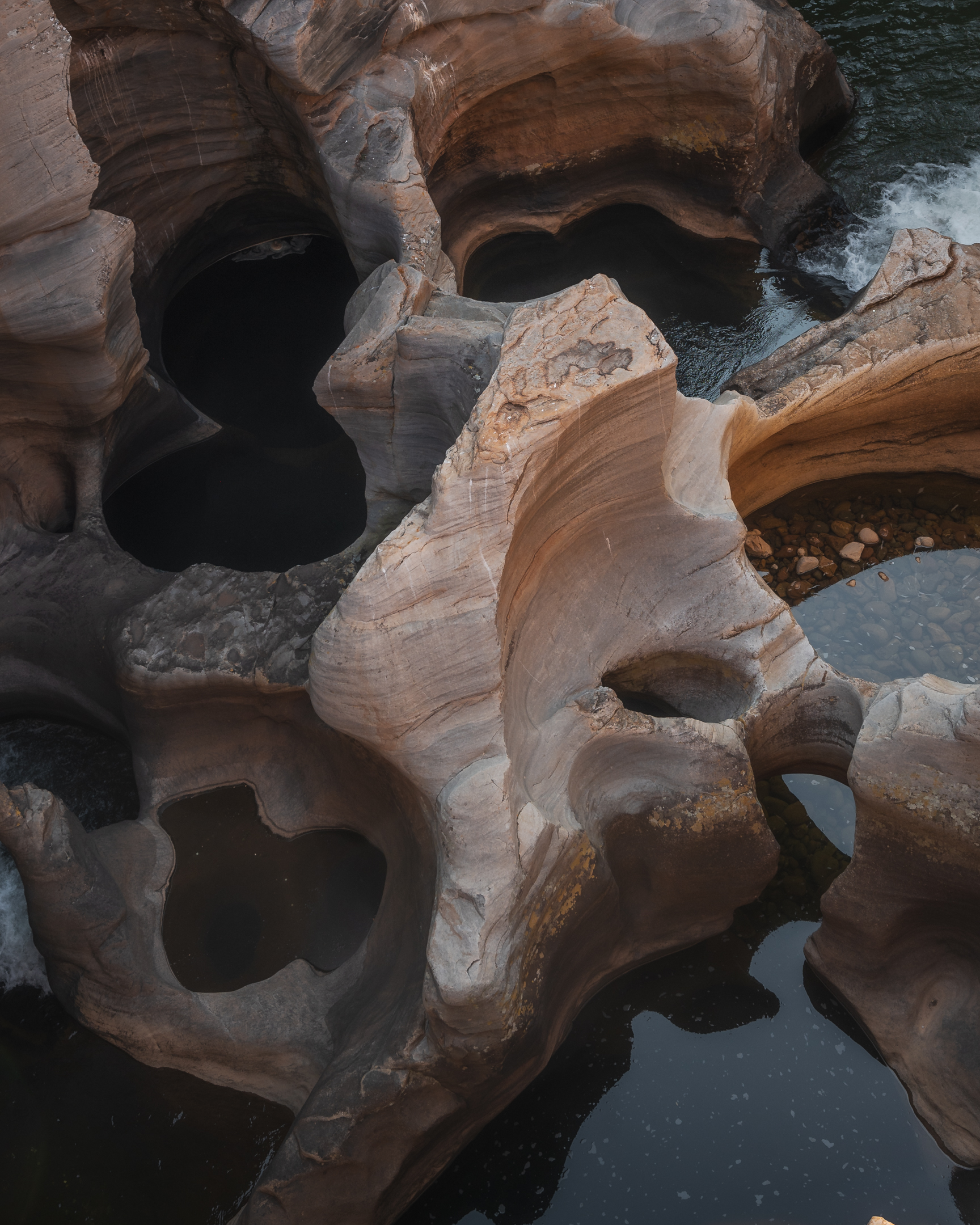 A close-up of Bourke's Potholes in Blyde River Canyon during a stop on our drive along the Panorama Route.