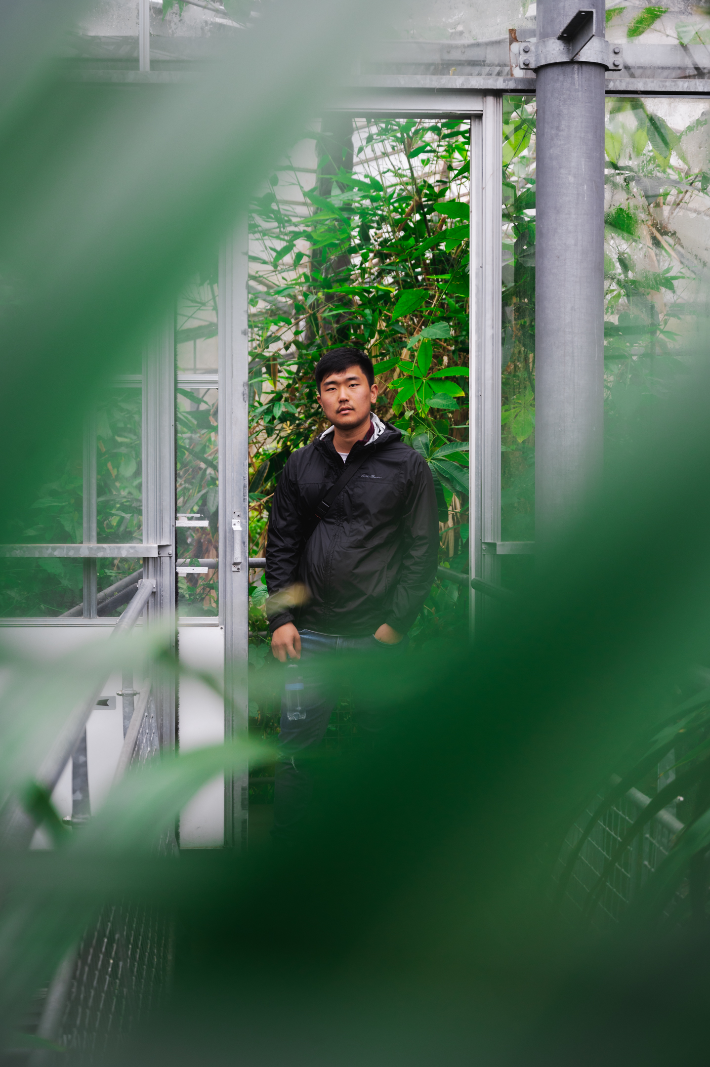 Photo of my boyfriend modeling in the greenhouse of the Hortus Botanicus in Amsterdam.