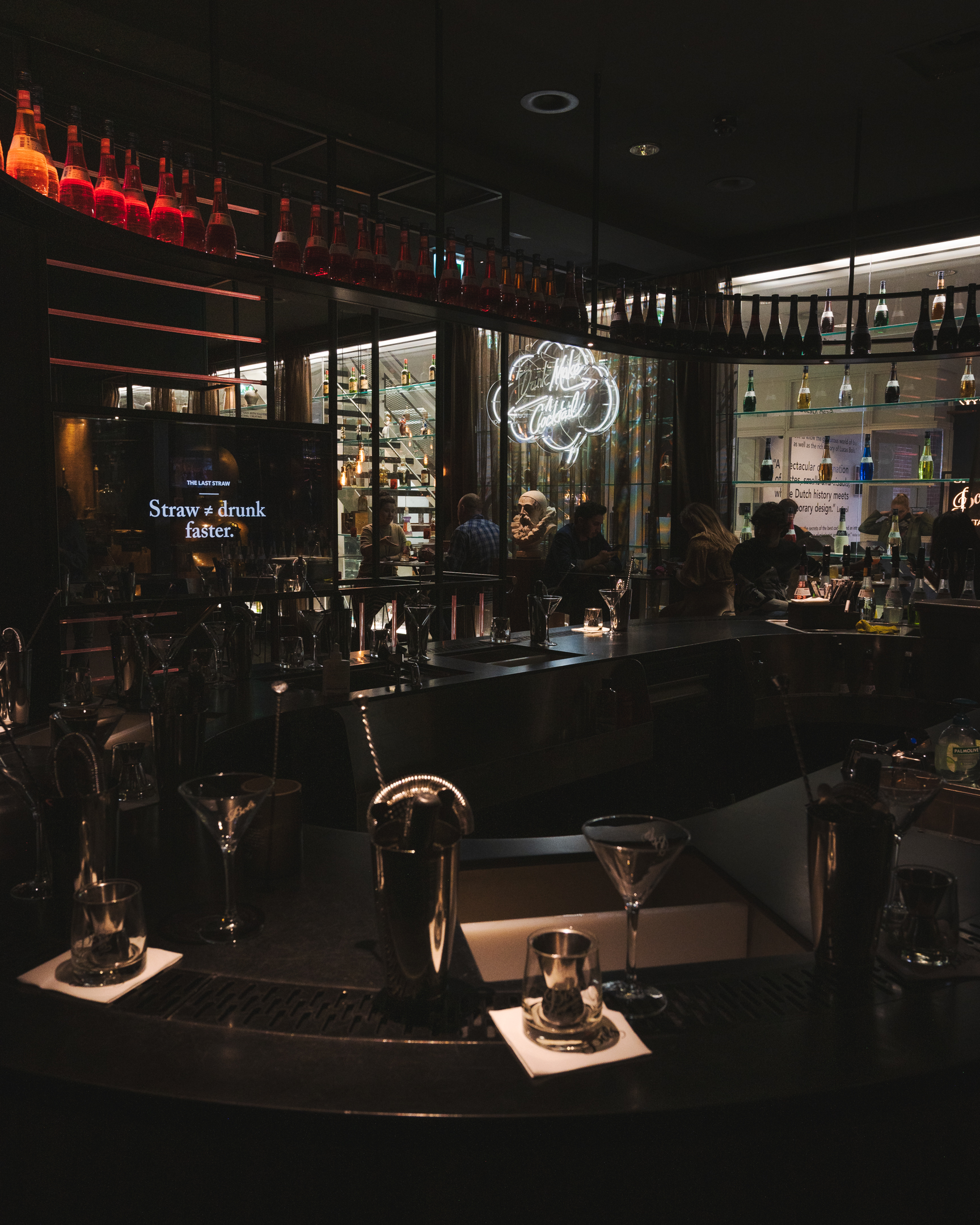 A photo of the cocktail workshop at the House of Bols in Amsterdam.
